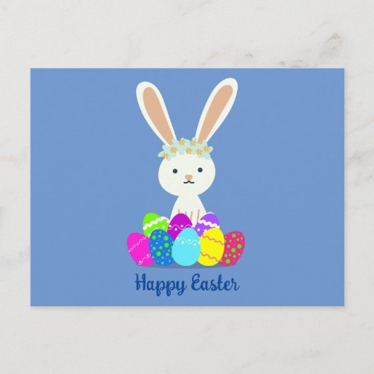 Happy Easter Cute Bunny Rabbit Briefkaart (Voorkant)