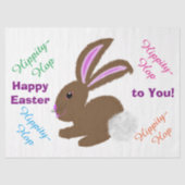 Happy Easter Cute Bunny Rabbit Greeting Tissuepapier (Voorkant)