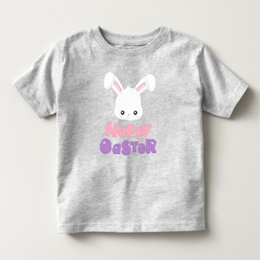 Happy Easter, Cute Bunny, White Bunny, Rabbit Kinder Shirts (Voorkant)