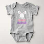 Happy Easter, Cute Bunny, White Bunny, Rabbit Romper (Voorkant)