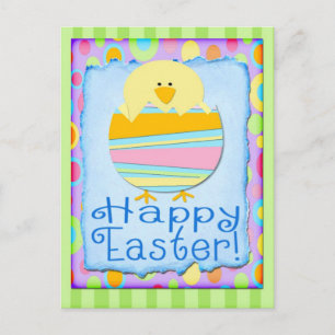 Happy Easter Cute Chick Feestelijk briefkaart