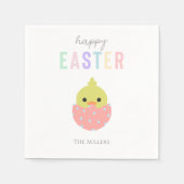 Happy Easter Cute Chick Peep Pastel Typography Servet (Voorkant)