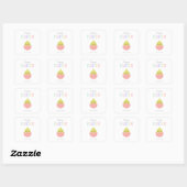 Happy Easter Cute Chick Peep Pastel Typography Vierkante Sticker (Vel)