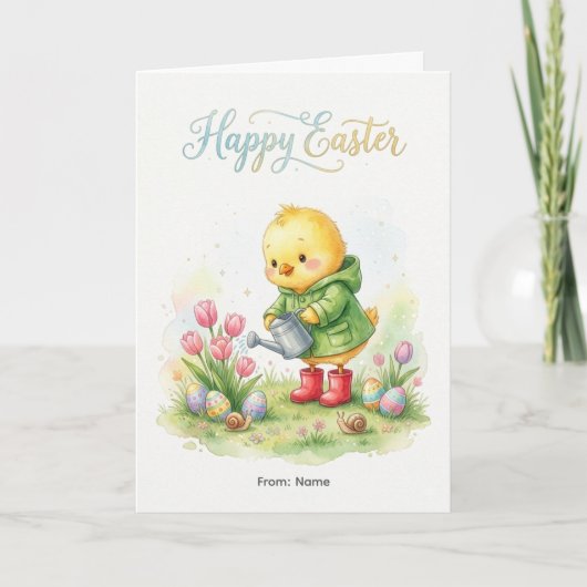 Happy Easter Cute Chick Spring Kaart (Voorkant)