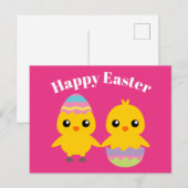 Happy Easter Cute Chicken Briefkaart (Voorkant / Achterkant)