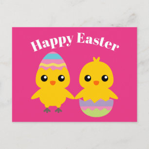 Happy Easter Cute Chicken Briefkaart