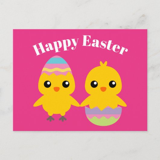 Happy Easter Cute Chicken Briefkaart (Voorkant)