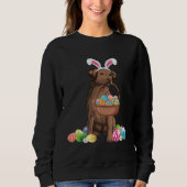 Happy Easter Cute Chocolate Labrador Bunny Dog  Ea Trui (Voorkant)
