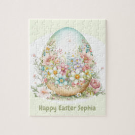 Happy Easter Cute Egg gepersonaliseerd Jigzaag Puz Legpuzzel