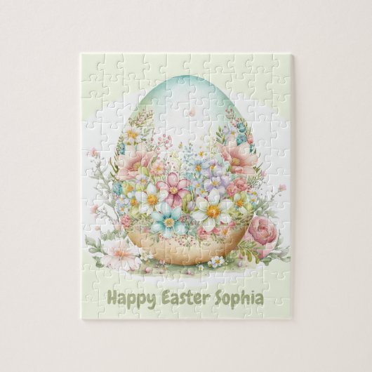 Happy Easter Cute Egg gepersonaliseerd Jigzaag Puz Legpuzzel (Verticaal)
