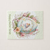 Happy Easter Cute Egg gepersonaliseerd Jigzaag Puz Legpuzzel (Horizontaal)