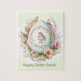 Happy Easter Cute Egg gepersonaliseerd Jigzaag Puz Legpuzzel