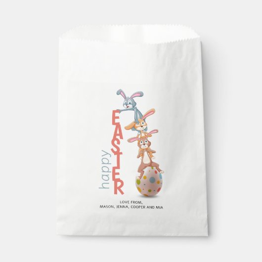 Happy Easter Cute Funny Modern Bunny Rabbit Egg Bedankzakje (Voorkant)