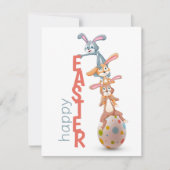 Happy Easter Cute Funny Modern Bunny Rabbit Egg Kaart (Voorkant)