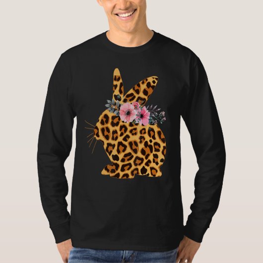 Happy Easter Cute Leopard Bunny Rabbit-vrouwen T-shirt (Voorkant)