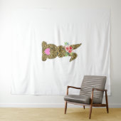 Happy Easter Cute Leopard Bunny Rabbit Wandkleed (In Situ (horizontaal))