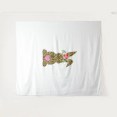 Happy Easter Cute Leopard Bunny Rabbit Wandkleed (Voorkant (horizontaal))