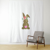 Happy Easter Cute Leopard Bunny Rabbit Wandkleed (In situ)