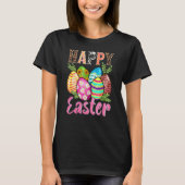 Happy Easter Cute Leopard Floral Easter Egg Hunt B T-shirt (Voorkant)