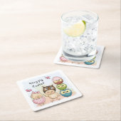 Happy Easter Cute Owl | FEESTDAGEN Kartonnen Onderzetters (Insitu)