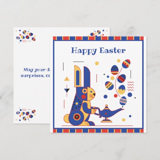 Happy Easter Cute Personalized Feestdagenkaart (Voorkant / Achterkant)