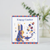 Happy Easter Cute Personalized Feestdagenkaart (Staand voorkant)