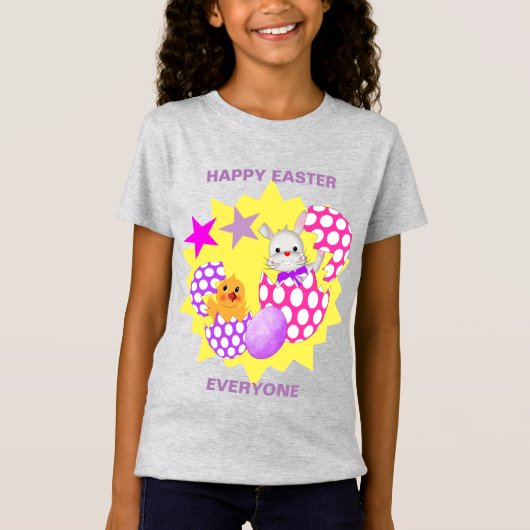 Happy Easter Cute Personalized T-Shirt (Voorkant)