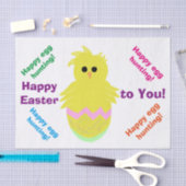 Happy Easter Cute Pink Green Chick Greing Tissuepapier (Craft)