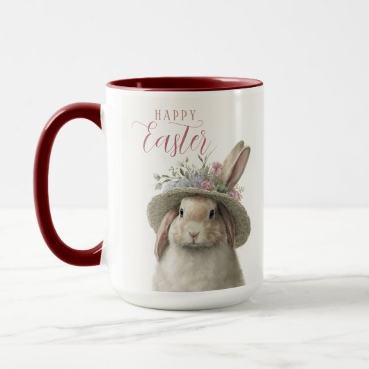 Happy Easter Cute Waterverf Floral Bunny Rabbit Mok (Links)
