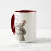 Happy Easter Cute Waterverf Floral Bunny Rabbit Mok (Voorkant links)