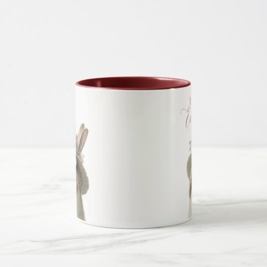 Happy Easter Cute Waterverf Floral Bunny Rabbit Mok (Midden)