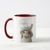 Happy Easter Cute Waterverf Floral Bunny Rabbit Mok (Links)