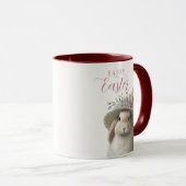 Happy Easter Cute Waterverf Floral Bunny Rabbit Mok (Voorkant rechts)