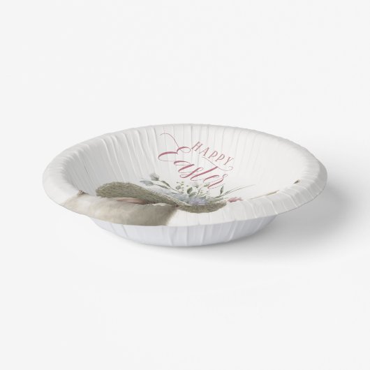 Happy Easter Cute Waterverf Floral Bunny Rabbit Papieren Kommen (Gebogen)