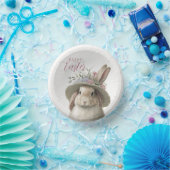 Happy Easter Cute Waterverf Floral Bunny Rabbit Papieren Kommen (Feest)