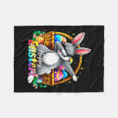 Happy Easter Dabbing Bunny Funny Egg Basket Men Bo Fleece Deken (Voorkant (Horizontaal))
