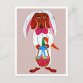Happy Easter Dachshund Easter Bunny card Briefkaart (Voorkant)