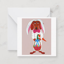 Happy Easter Dachshund Easter Bunny card Notitiekaartje