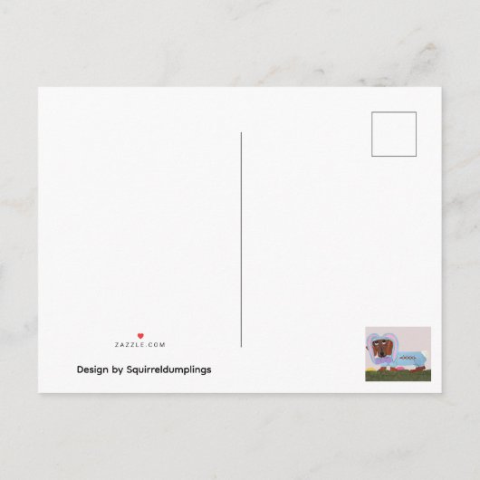 Happy Easter Dachshund Easter Bunny card Uitnodiging Briefkaart (Achterkant)