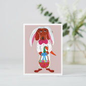 Happy Easter Dachshund Easter Bunny card Uitnodiging Briefkaart (Staand voorkant)