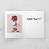 Happy Easter Dachshund Folded Greeting Card Kaart (Binnen)
