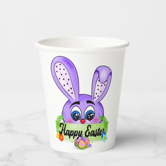 Happy Easter Day 2022, Cute Bunny Ears Papieren Bekers (Voorkant)
