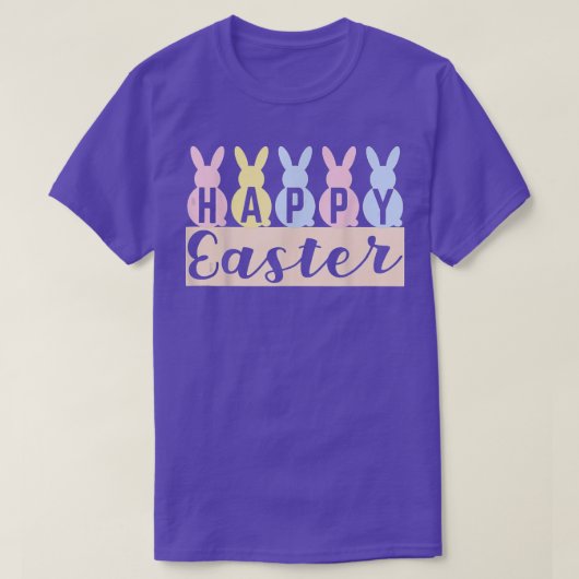 Happy Easter Day 2022 Cute Bunny With Eggs Easter T-shirt (Design voorkant)