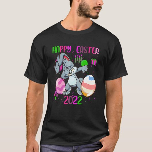 Happy-Easter Day 2022 Funny Dabbing Easter Bunny C T-shirt (Voorkant)