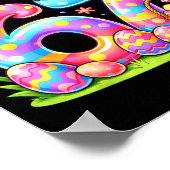 Happy easter day 67 bunny colorful eggs basket poster (Hoek)