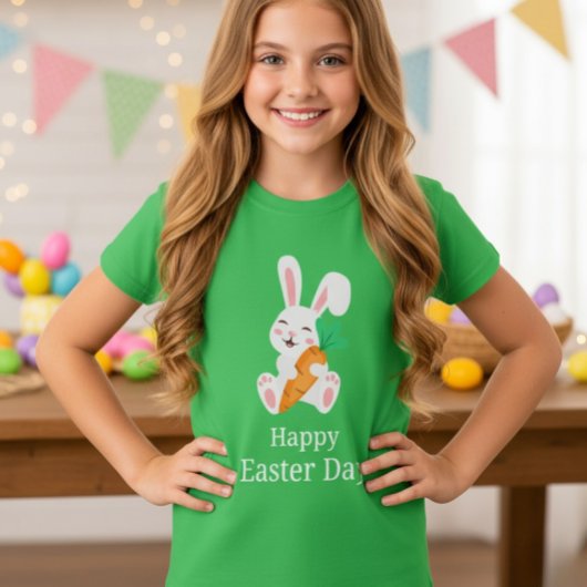 Happy Easter Day Bunny Carrot Youth T-Shirt