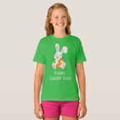 Happy Easter Day Bunny Carrot Youth T-Shirt (Voorkant volledig)