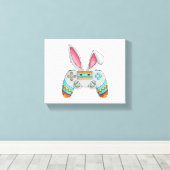 Happy Easter Day Bunny Egg Funny Tiener Boys Manne Canvas Afdruk (Insitu (Houten vloer))