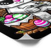 Happy Easter Day Bunny Egg Videogame Gamer Kinder  Poster (Hoek)