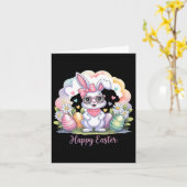 Happy Easter Day Bunny Eggs Schattige Happy Easter Kaart (Gele Bloem)